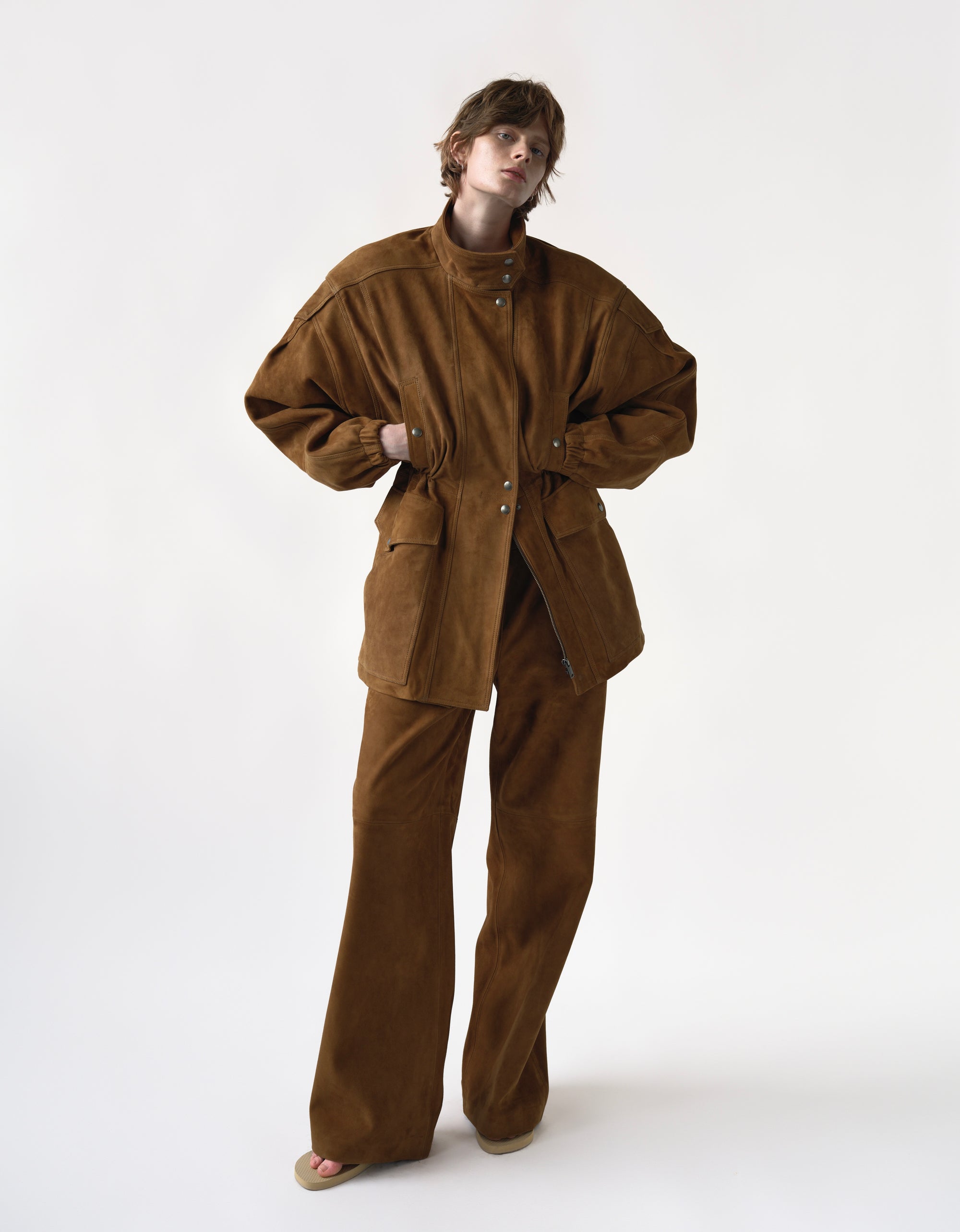 CARAMEL SUEDE PARKA