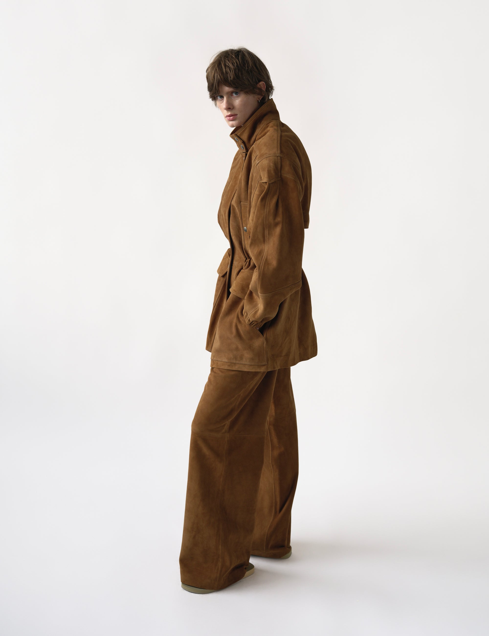 CARAMEL SUEDE PARKA