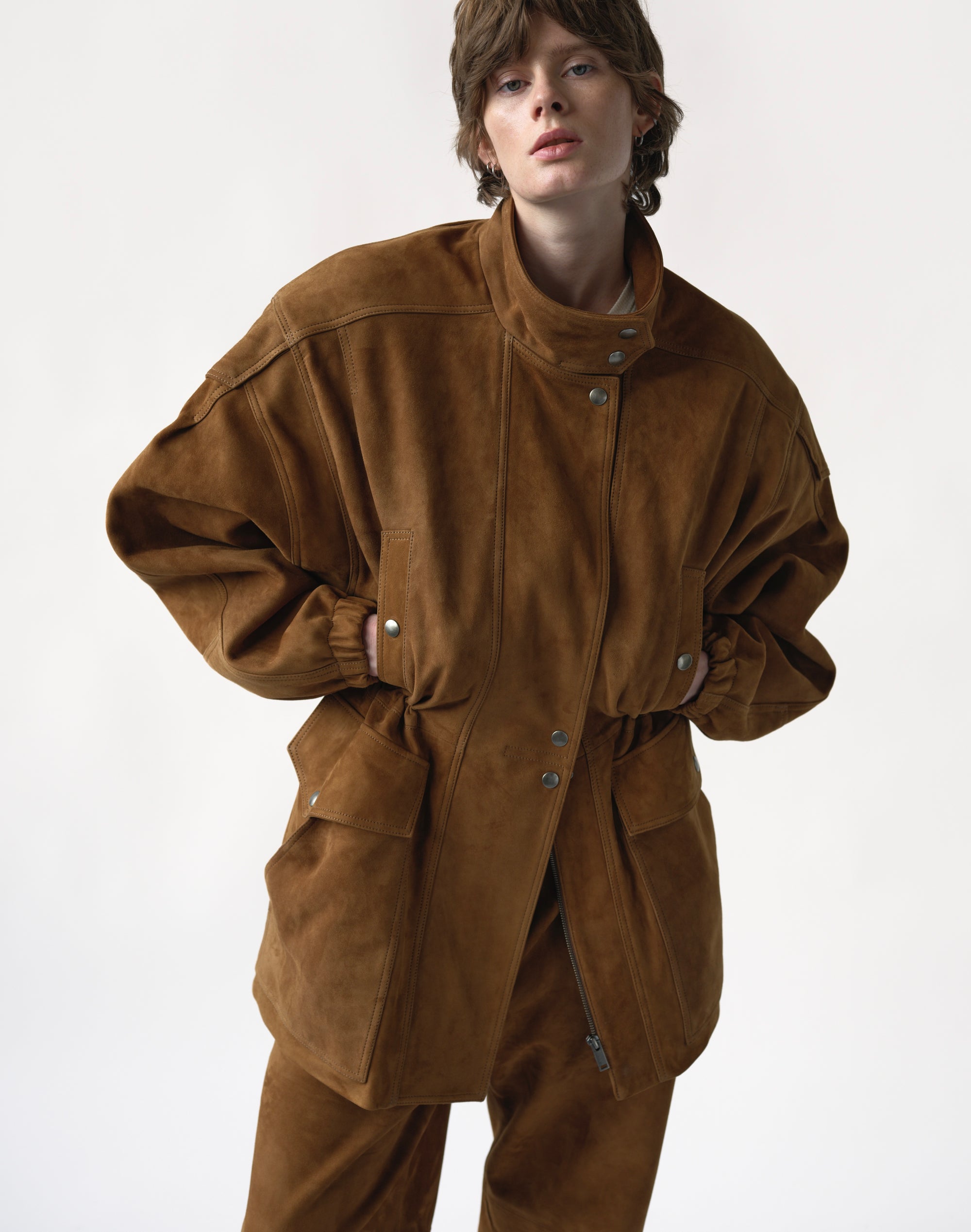 CARAMEL SUEDE PARKA